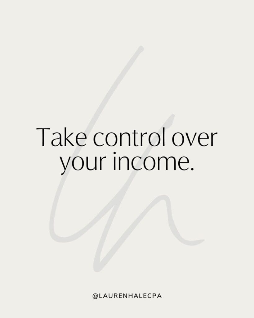 "take control over your income" quote image | Tax planning for retirement 
