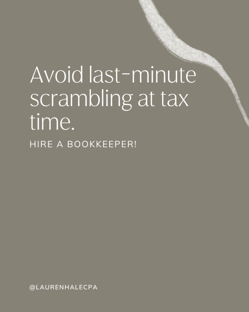 Quote: "Avoid last-minute scrambling at tax time." | Bookkeeping services for small business