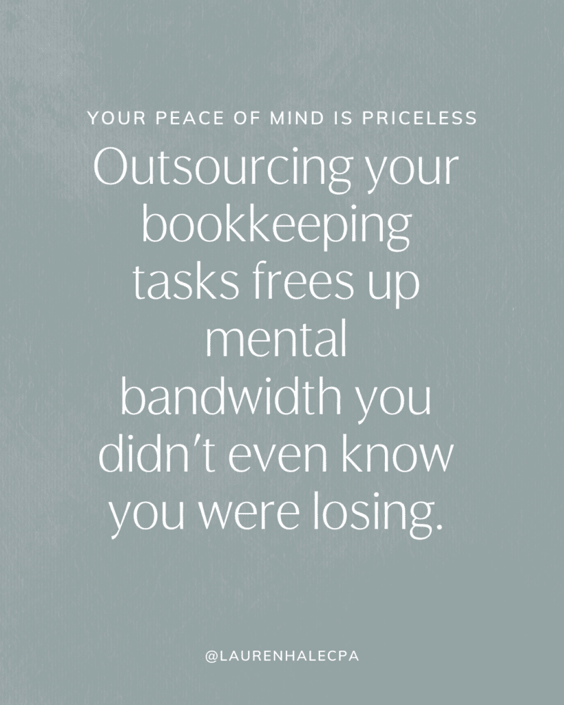 Quote: "Your peace of mind is priceless." | Bookkeeping services for small business 